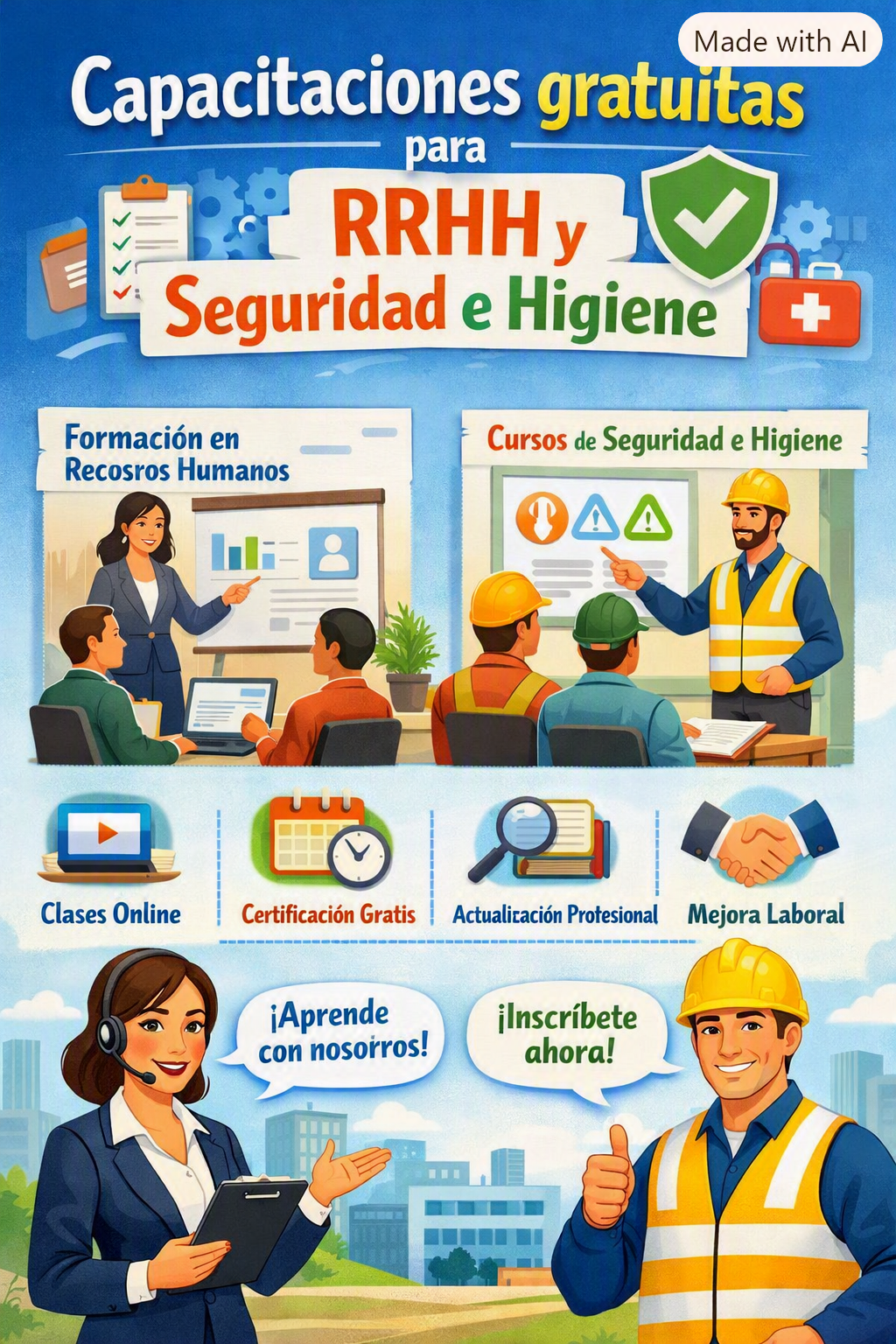 Capacitaciones gratuitas para RRHH y Seguridad e Higiene